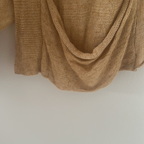 Eileen Fisher Tan Linen Open Cardigan Sweater Relaxed Sz Petite Medium Coastal - Picture 4 of 7
